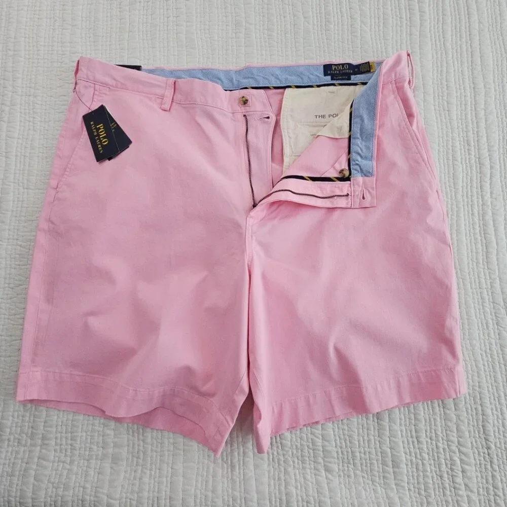 Polo Ralph Lauren Shorts Men's 42 Pink Stretch Straight Fit Pony‎ NEW 9